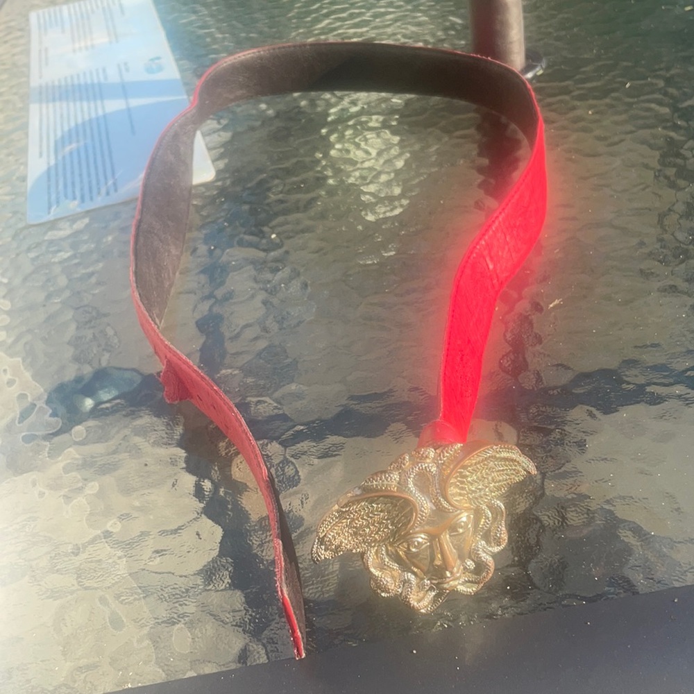 RED VERSACE BELT